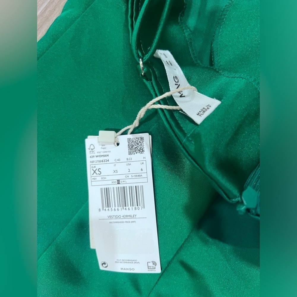 Mango Emerald green dress size XS - Picture 8 of 10